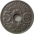 Франция 5 сантимов 1924 год