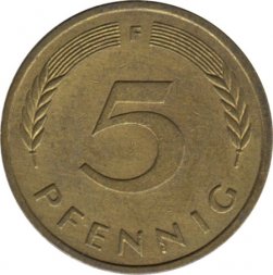 ФРГ 5 пфеннигов 1983 год - F