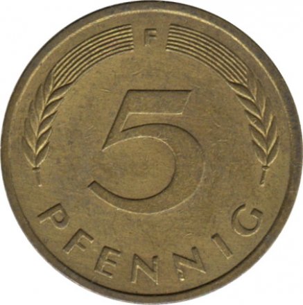 ФРГ 5 пфеннигов 1983 год - F