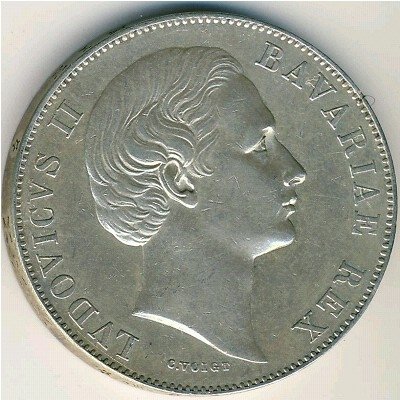 Бавария 1 талер 1865 год