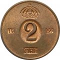 Швеция 2 эре 1959 год