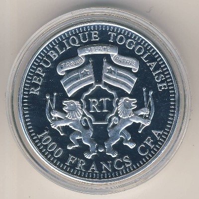 Того 1000 франков 2010 год - Год тигра