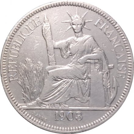 Французский Индокитай 1 пиастр 1903 год