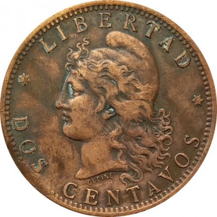 Аргентина 2 сентаво 1890 год