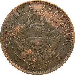 Аргентина 2 сентаво 1890 год