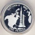 Тонга 1 паанга 1992 год - Ракета-носитель Сатурн-5. Карта Северной Америки