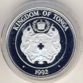 Тонга 1 паанга 1992 год - Ракета-носитель Сатурн-5. Карта Северной Америки