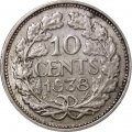 Нидерланды 10 центов 1938 год