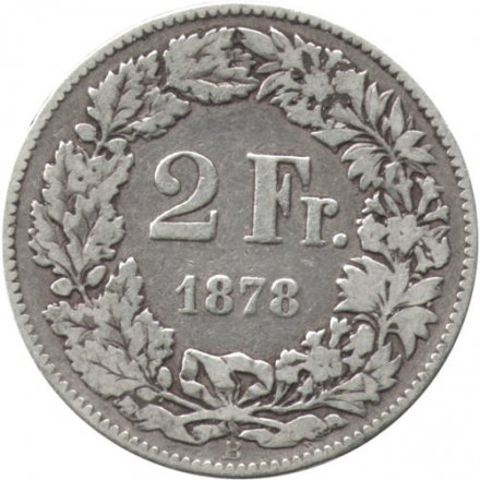 Швейцария 2 франка 1878 год