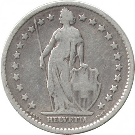 Швейцария 2 франка 1878 год