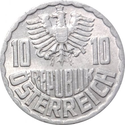 Австрия 10 грошей 1972 год