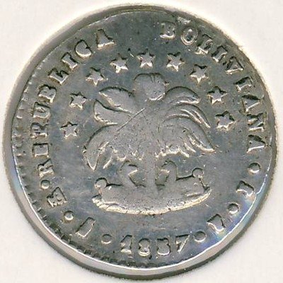 Боливия 1/2 соля 1857 год