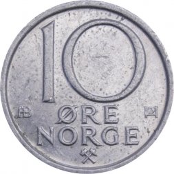 Норвегия 10 эре 1978 год - Король Улаф V