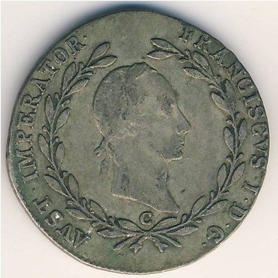 Австрия 20 крейцеров 1830 год