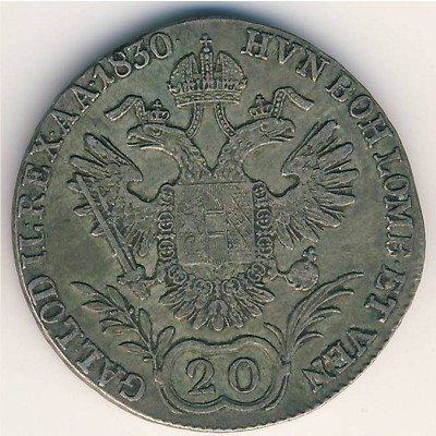 Австрия 20 крейцеров 1830 год