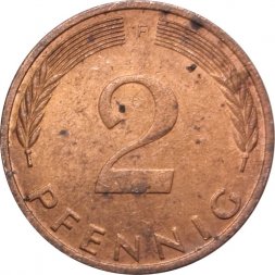 ФРГ 2 пфеннига 1974 год (F)