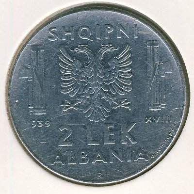 Албания 2 лека 1939 год
