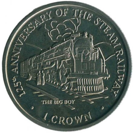 Остров Мэн 1 крона 1998 год - Локомотив &quot;The Big Boy&quot;