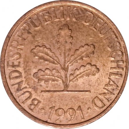 ФРГ 2 пфеннига 1991 год (D)