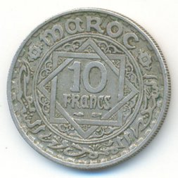 Марокко 10 франков 1947 год