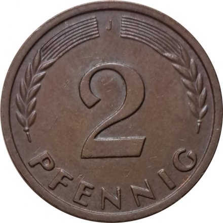 ФРГ 2 пфеннига 1964 год - J