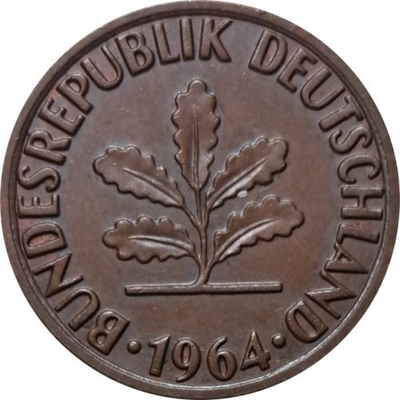 ФРГ 2 пфеннига 1964 год - J