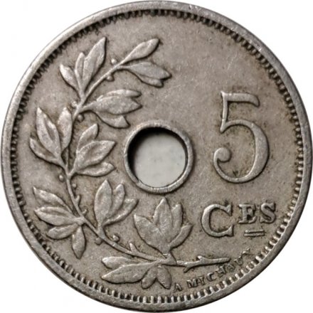 Бельгия 5 сантимов 1906 год BELGIQUE