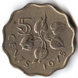 Свазиленд 5 центов 1975 год