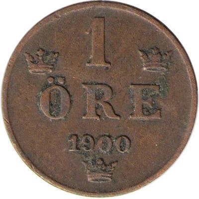 Швеция 1 эре 1900 год - Король Оскар II