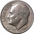 США 1 дайм (10 центов) 1987 год - Франклин Рузвельт (D)