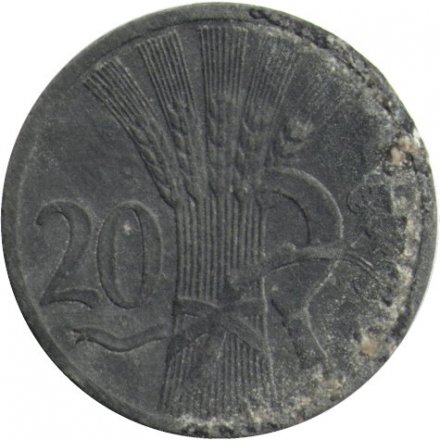 Богемия и Моравия 20 геллеров 1942 год