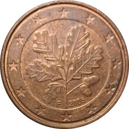 Германия 5 евроцентов 2005 год (F)