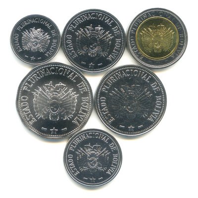 Набор из 6 монет Боливия 2012 - 2017 год - Регулярный выпуск