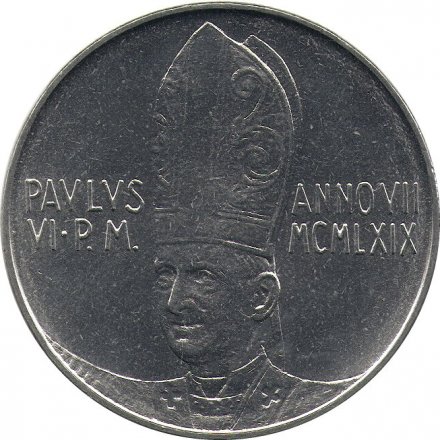 Ватикан 100 лир 1969 год