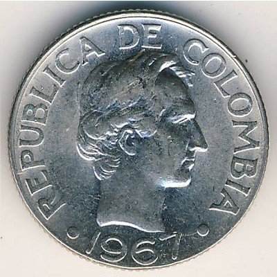 Колумбия 10 сентаво 1967 год