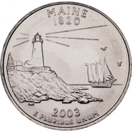 США 25 центов 2003 год - Штат Мэн (D)