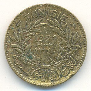 Тунис 1 франк 1921 год