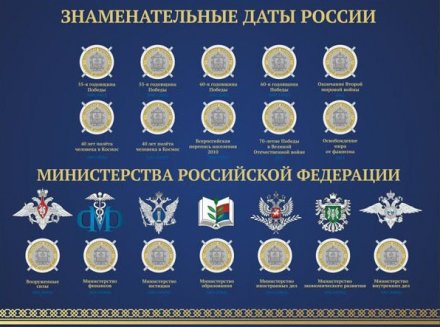 Планшет 30 х 40 в рамке под набор биметаллических монет «Памятные даты»