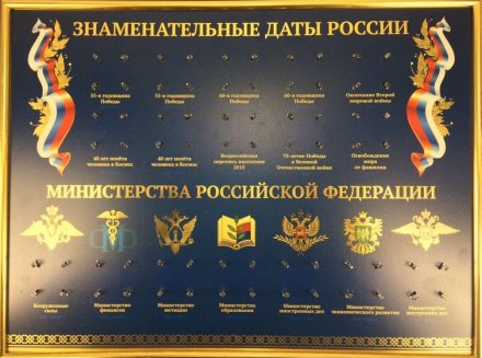 Планшет 30 х 40 в рамке под набор биметаллических монет «Памятные даты»