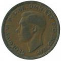 Великобритания 1/2 пенни 1940 год - Король Георг VI. Корабль «Золотая лань»