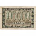 Германия (Вюртемберг) 100000 марок 1923 год - Notenbank (Штутгарт) - VF