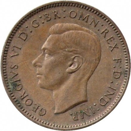 Великобритания 1 фартинг 1937 год - Крапивник
