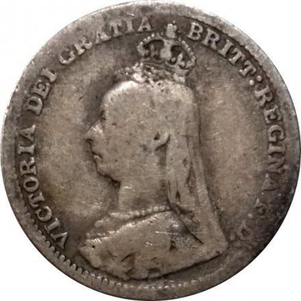 Великобритания 3 пенса 1890 год