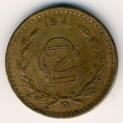 Мексика 2 сентаво 1941 год