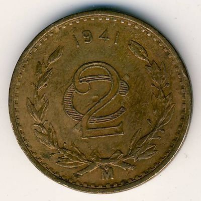Мексика 2 сентаво 1941 год