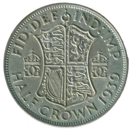 Великобритания 1/2 кроны 1939 год - Георг VI