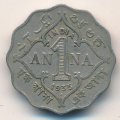 Британская Индия 1 анна 1935 год - Король Георг V (&quot;•&quot; - Бомбей)
