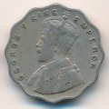 Британская Индия 1 анна 1935 год - Король Георг V (&quot;•&quot; - Бомбей)