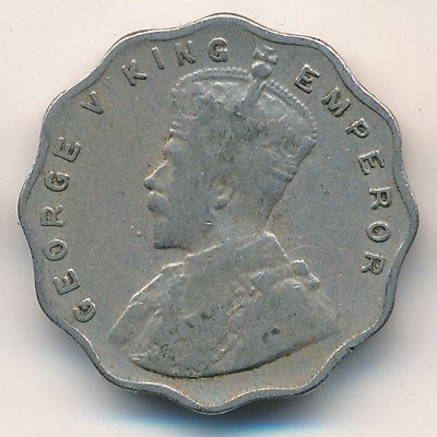Британская Индия 1 анна 1935 год - Король Георг V (&quot;•&quot; - Бомбей)