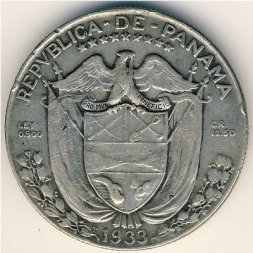 Панама 1/2 бальбоа 1933 год